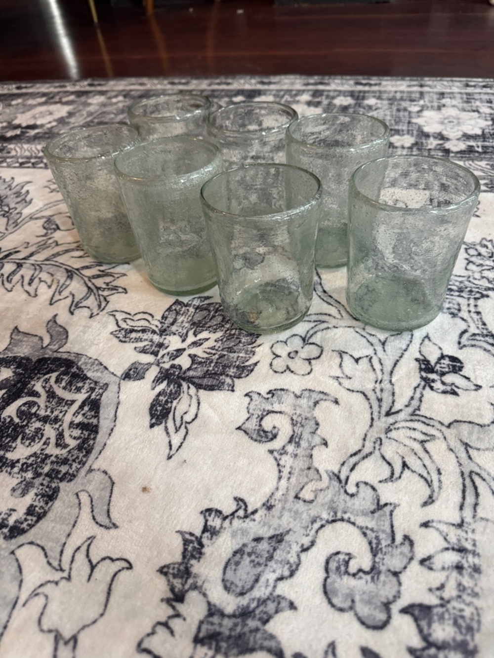Clear Textured Glass Tumbler Set - 7 Pack